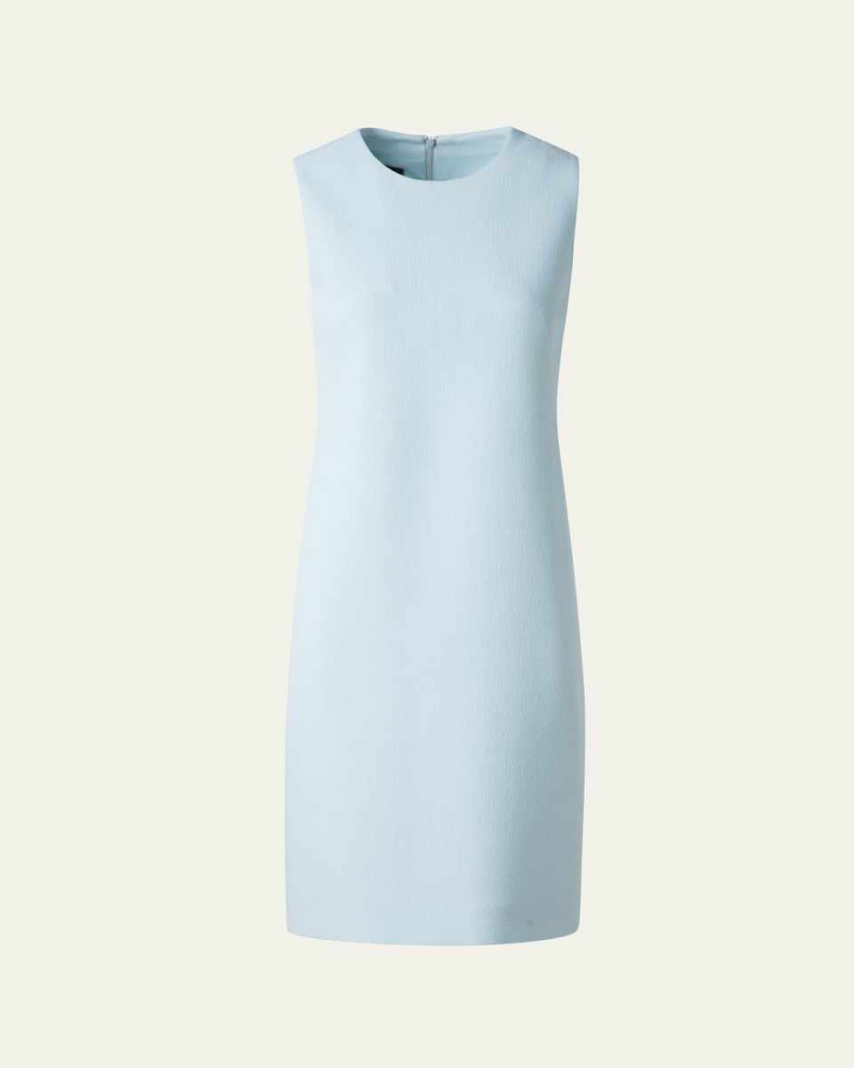 Sleeveless Wool Crepe Double-Face Sheath Dress